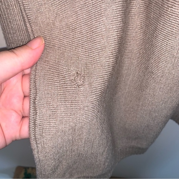 Eileen Fisher Tan V-Neck Sweater 100% Merino Wool S - Picture 9 of 10